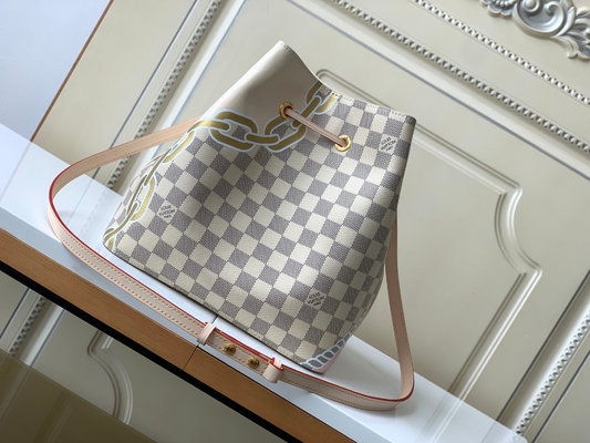 El rosa blanco Damier Azur Canvas LV calificó el bolso del cubo de Bag NéONoé milímetro del mensajero