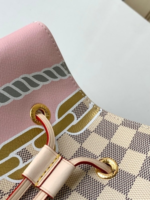 El rosa blanco Damier Azur Canvas LV calificó el bolso del cubo de Bag NéONoé milímetro del mensajero