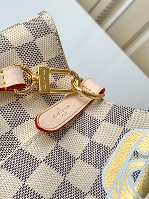 El rosa blanco Damier Azur Canvas LV calificó el bolso del cubo de Bag NéONoé milímetro del mensajero