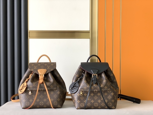 Encanto desmontable de la mochila de cuero del LV Montsouris P.M. del becerro de la sombra del monograma