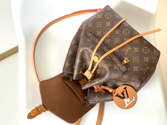 Encanto desmontable de la mochila de cuero del LV Montsouris P.M. del becerro de la sombra del monograma