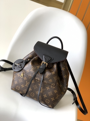 Encanto desmontable de la mochila de cuero del LV Montsouris P.M. del becerro de la sombra del monograma