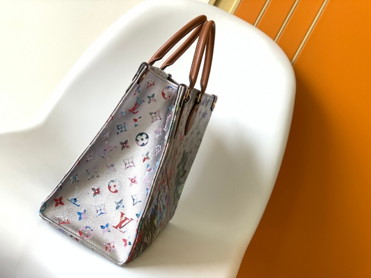 En camino lona revestida de plata del estampado de flores del milímetro Mini Sling Bag Branded M81724