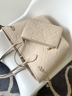 Preloved calificó la lona Neverfull milímetro Tote Bag beige del monograma