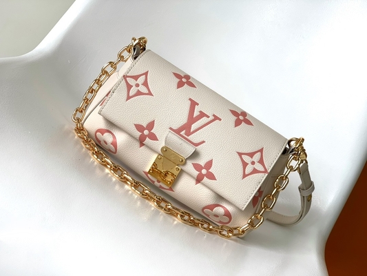 Cuero preferido de Mini Sling Bag Branded LV Rose Trianon Two Monogram Empreinte de la nata