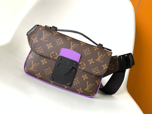 Encante al mensajero del bolso de la bolsa de Louis Vuitton Monogram Macassar Barrel de la cerradura de S