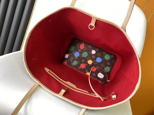 bolso negro del monograma del LV X Yayoi Kusama Louis Vuitton Neverfull milímetro multicolor