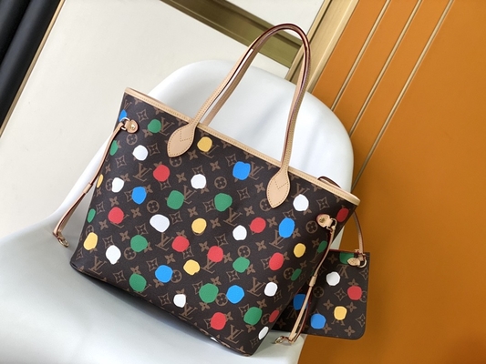 bolso negro del monograma del LV X Yayoi Kusama Louis Vuitton Neverfull milímetro multicolor