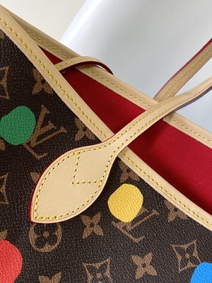 bolso negro del monograma del LV X Yayoi Kusama Louis Vuitton Neverfull milímetro multicolor