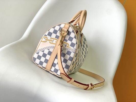 Lona revestida Louis Vuitton Damier Azur rápido 25 M46390