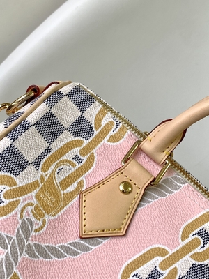 Lona revestida Louis Vuitton Damier Azur rápido 25 M46390