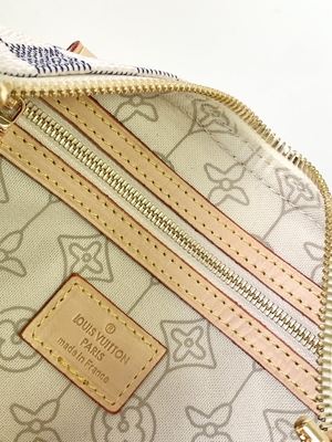 Lona revestida Louis Vuitton Damier Azur rápido 25 M46390