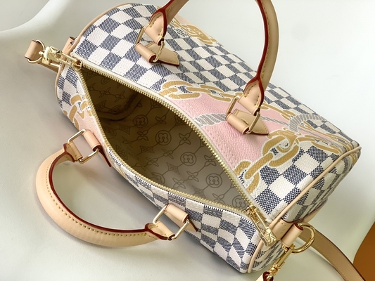 Lona revestida Louis Vuitton Damier Azur rápido 25 M46390