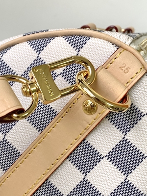 Lona revestida Louis Vuitton Damier Azur rápido 25 M46390