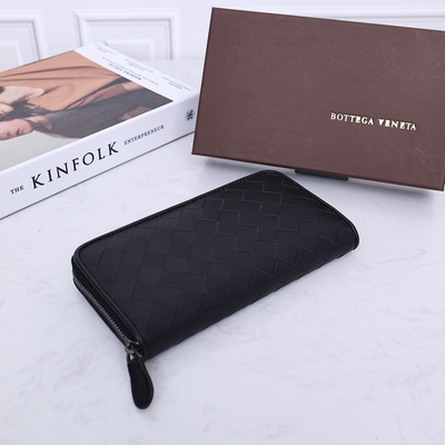 Cremallera de cuero de la cartera de la BV Mini Designer Purses Bottega Veneta Intrecciato alrededor