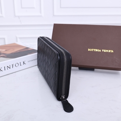 Cremallera de cuero de la cartera de la BV Mini Designer Purses Bottega Veneta Intrecciato alrededor