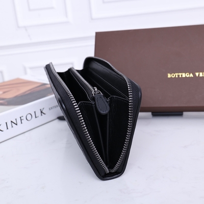 Cremallera de cuero de la cartera de la BV Mini Designer Purses Bottega Veneta Intrecciato alrededor