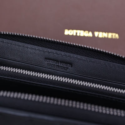 Cremallera de cuero de la cartera de la BV Mini Designer Purses Bottega Veneta Intrecciato alrededor