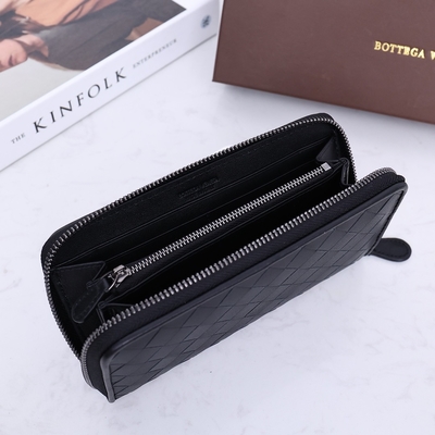 Cremallera de cuero de la cartera de la BV Mini Designer Purses Bottega Veneta Intrecciato alrededor