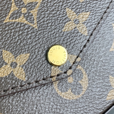 Mini guarnición fucsia del LV Felicie Pochette Monogram Bag Wallet