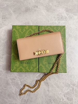 Cartera de cuero rosa clara de Mini Designer Purses Gucci Python en el WOC de cadena con entrelazar G