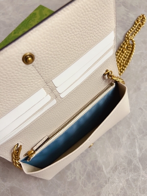 Cartera de cuero rosa clara de Mini Designer Purses Gucci Python en el WOC de cadena con entrelazar G