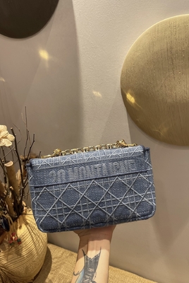 Dril de algodón bordado de Mini Designer Purses Dior Caro pequeño