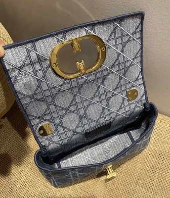Dril de algodón bordado de Mini Designer Purses Dior Caro pequeño