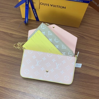 Primavera blanca del bolso de Pochette Felicie LV en el monograma Empreinte de la ciudad