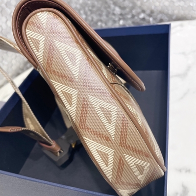 Bolso Diamond Canvas And Smooth Leather Dior Wallet Saddle de la honda de la silla de montar del CD