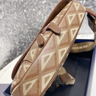 Bolso Diamond Canvas And Smooth Leather Dior Wallet Saddle de la honda de la silla de montar del CD