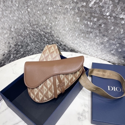 Bolso Diamond Canvas And Smooth Leather Dior Wallet Saddle de la honda de la silla de montar del CD