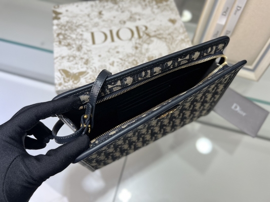 2 en 1 telar jacquar oblicuo azul de la bolsa de Mini Dior 30 Montaigne