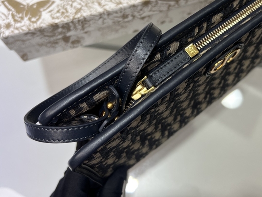 2 en 1 telar jacquar oblicuo azul de la bolsa de Mini Dior 30 Montaigne