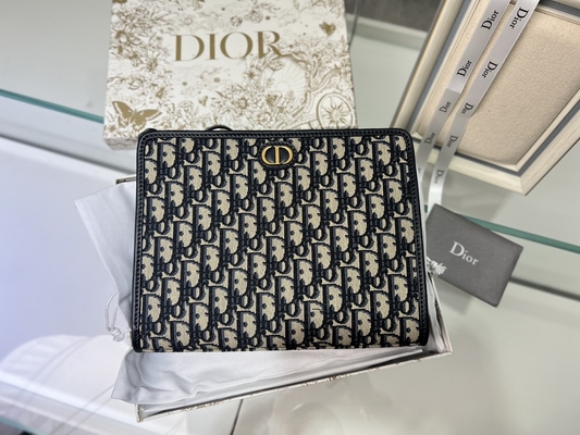 2 en 1 telar jacquar oblicuo azul de la bolsa de Mini Dior 30 Montaigne