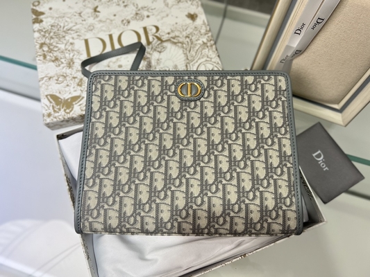 2 en 1 telar jacquar oblicuo azul de la bolsa de Mini Dior 30 Montaigne