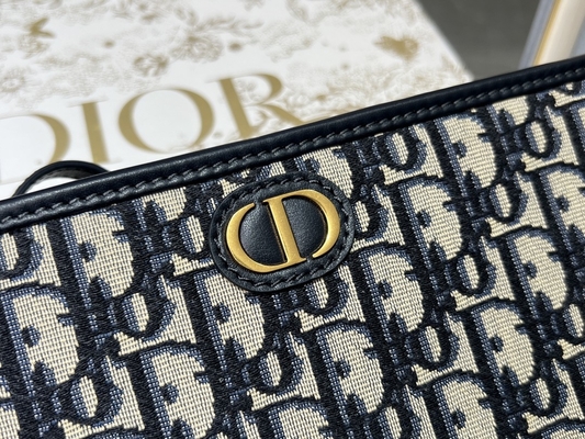 2 en 1 telar jacquar oblicuo azul de la bolsa de Mini Dior 30 Montaigne