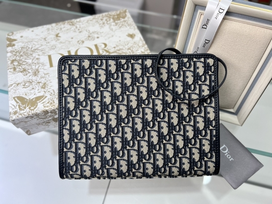 2 en 1 telar jacquar oblicuo azul de la bolsa de Mini Dior 30 Montaigne
