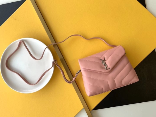 Lona de algodón del bolso de Laurent Ladies Cassandra Chain Shoulder del santo de YVES SAINT LAURENT y piel de becerro de Brown del caramelo