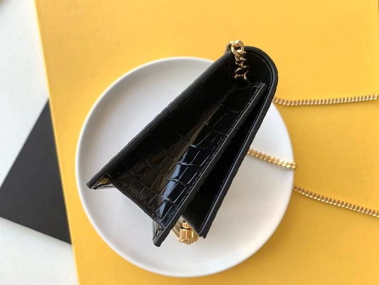 Cadena Kate Small Tassel del oro del bolso del negro de YVES SAINT LAURENT de la piel de becerro