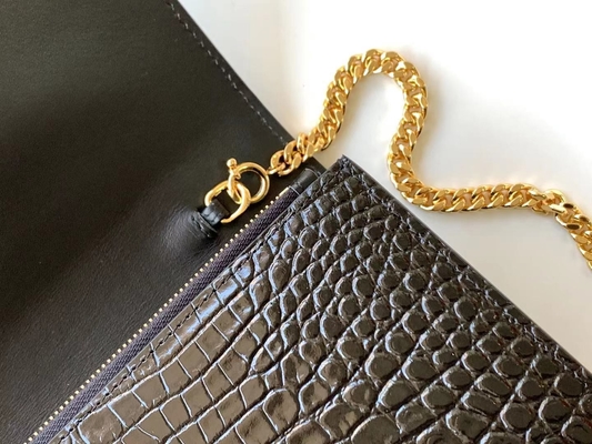 Cadena Kate Small Tassel del oro del bolso del negro de YVES SAINT LAURENT de la piel de becerro