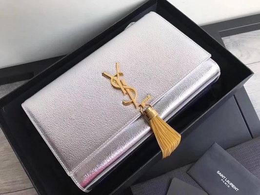 Bolso del Woc de Saint Laurent YVES SAINT LAURENT del poliéster de las correas ajustables con plata del cierre de la cremallera
