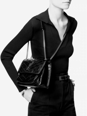 El WOC de cuero de YVES SAINT LAURENT de la manija calificó a NIKI de Bag DND1N 1000 del mensajero