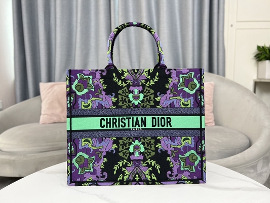 Bordado Dior Maria Grazia Chiuri Bag Booktote del tamaño extra grande