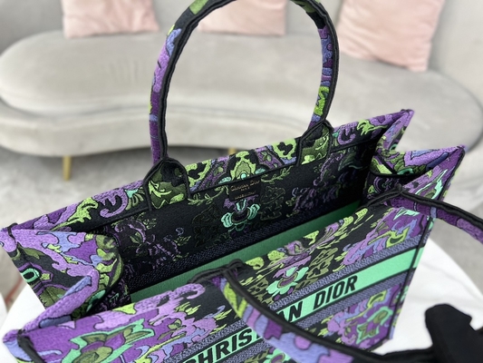 Bordado Dior Maria Grazia Chiuri Bag Booktote del tamaño extra grande