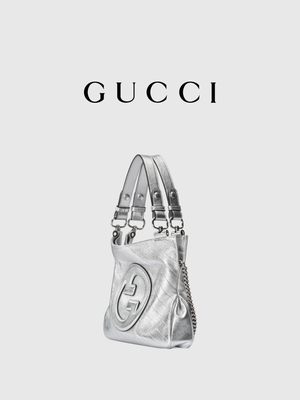 Gucci Blondie pequeño Tote Bag Luxury Silver White calificó a señoras bolso