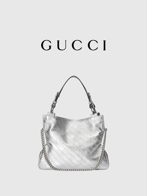 Gucci Blondie pequeño Tote Bag Luxury Silver White calificó a señoras bolso