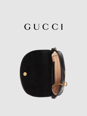 GG calificado de cuero negro Marmont Tote Bag Quilted Matelasse de Bag Chain del mensajero