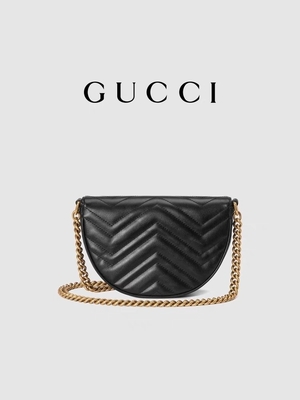 GG calificado de cuero negro Marmont Tote Bag Quilted Matelasse de Bag Chain del mensajero