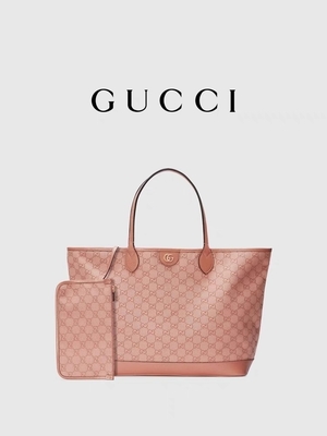 El viajar medio del GG Tote Shoulder Bag For Business de Gucci Ophidia de la lona rosada